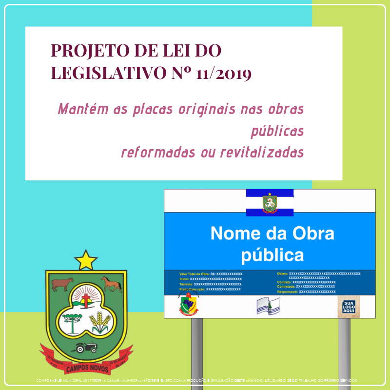 Projeto de Lei do Legislativo Nº 11/2019