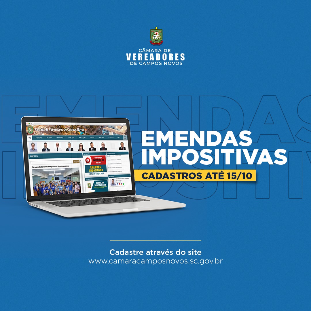 Cadastro de projetos para emendas impositivas segue até 15/10