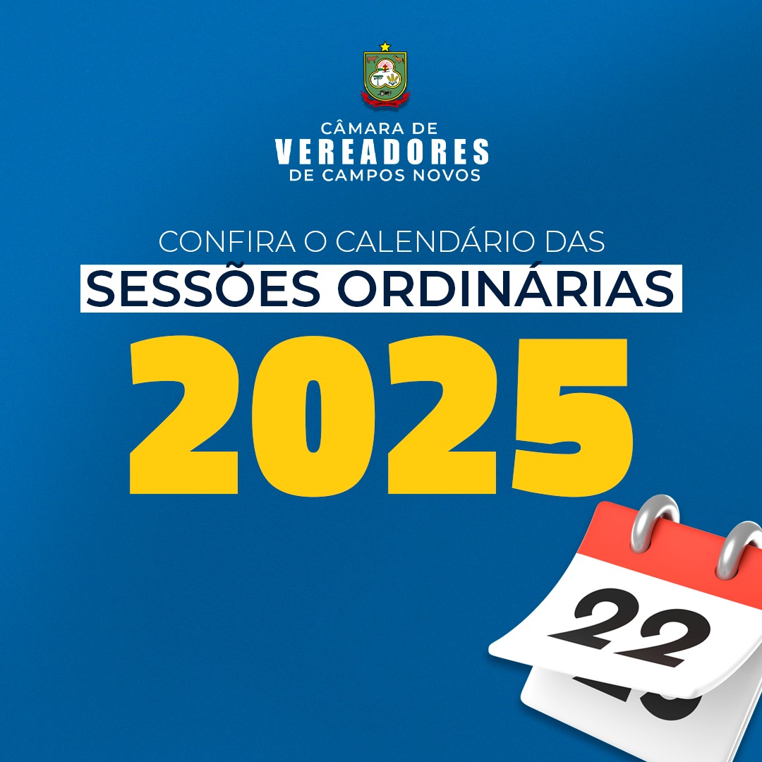 Calendário Sessões Ordinárias 2025