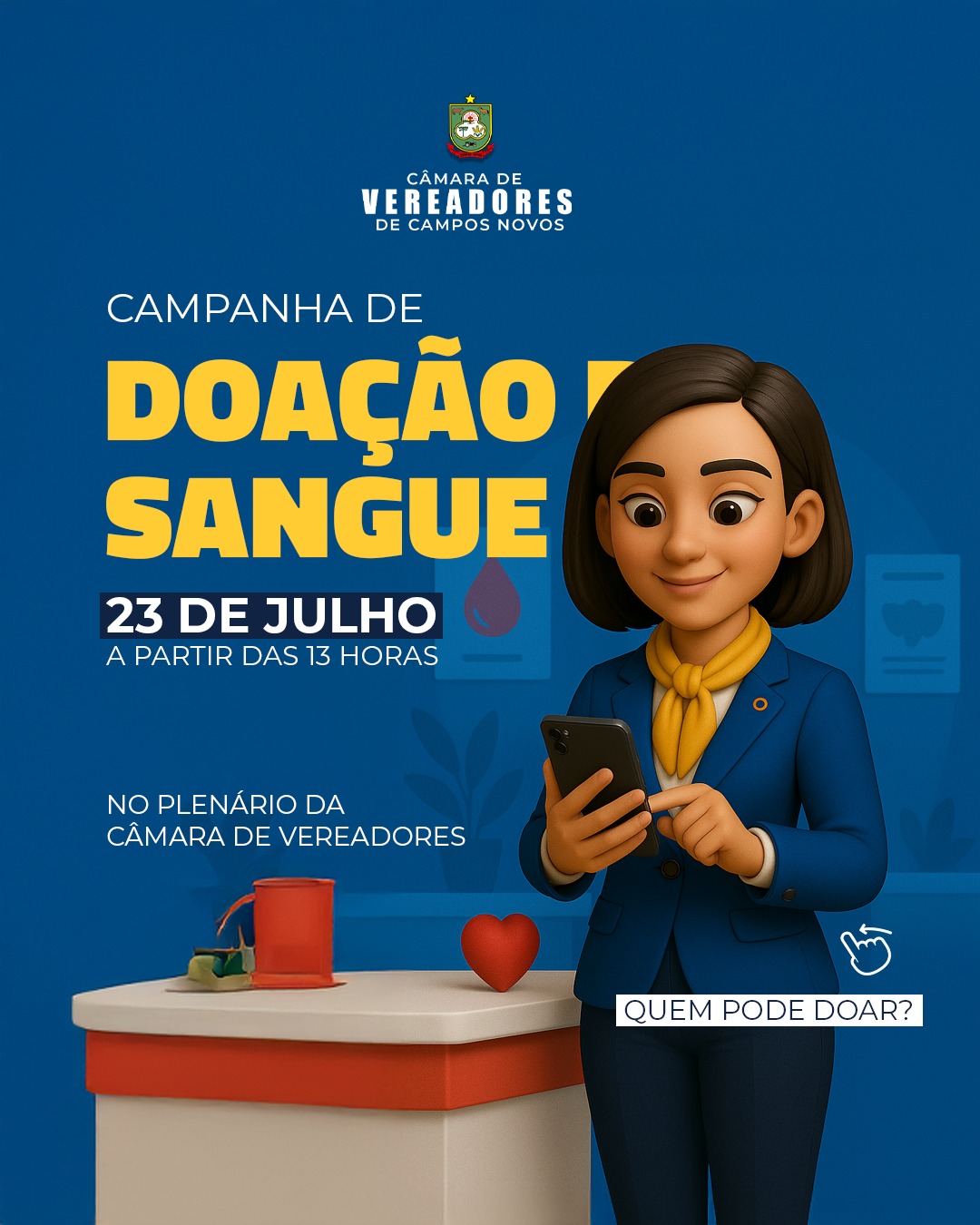 Hemosc e Câmara realizam mais uma campanha de doação de sangue