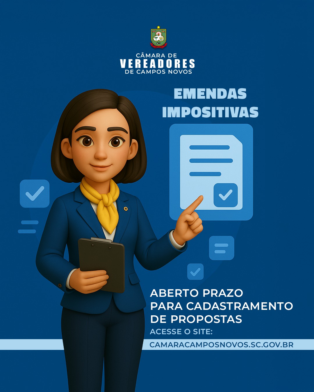Aberto prazo para cadastro de propostas para emendas impositivas