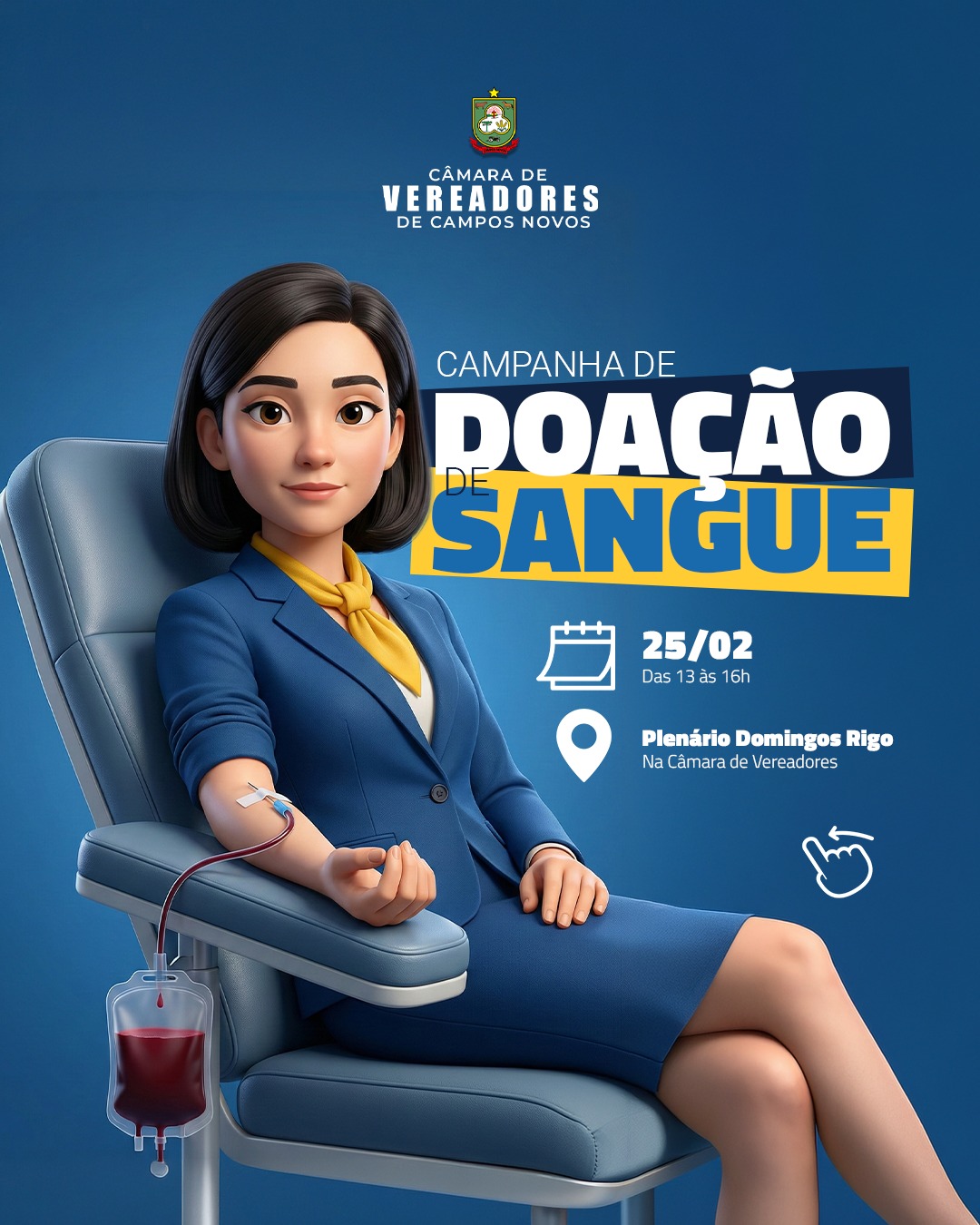 Campanha de Doação de Sangue na Câmara será dia 25