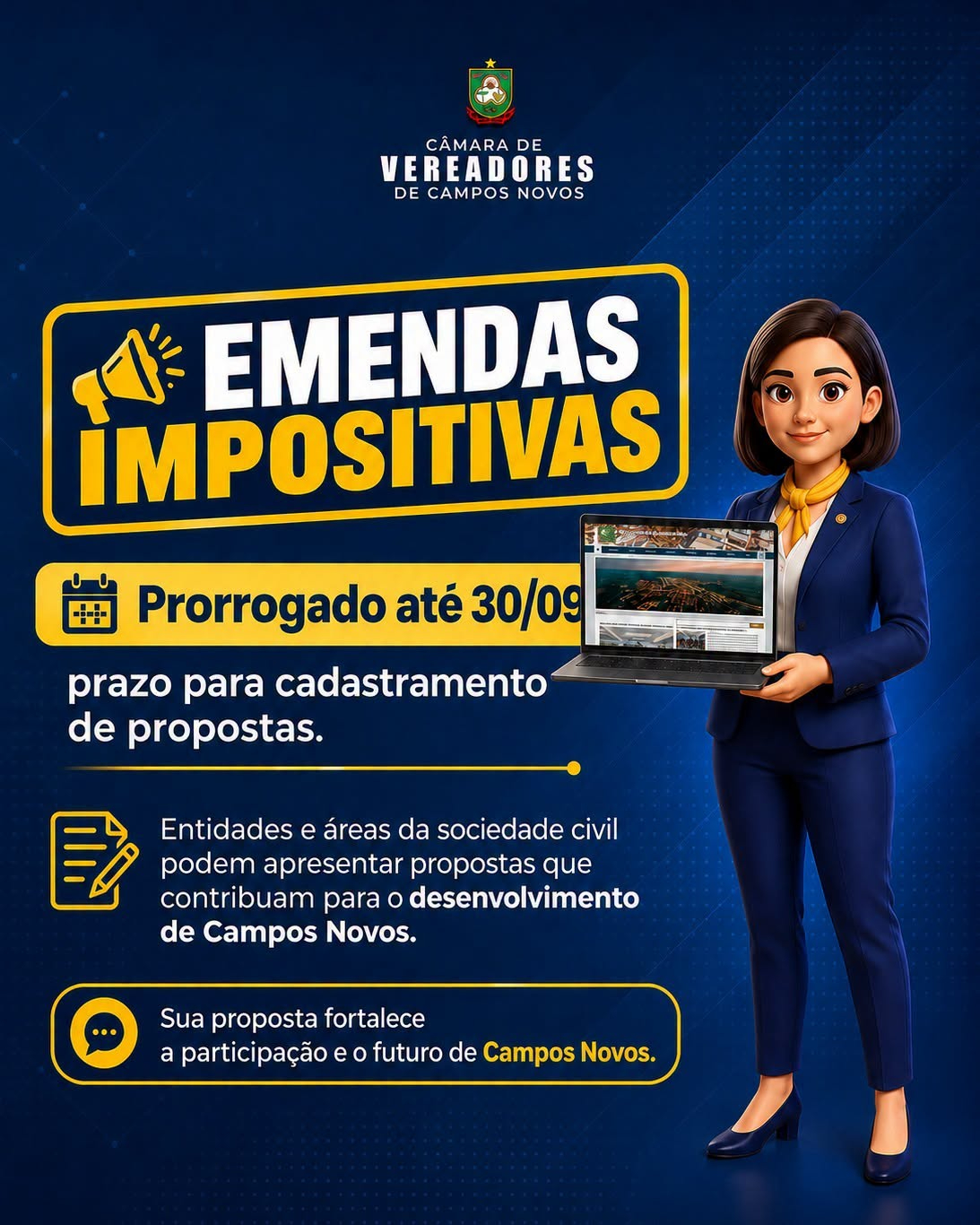 Prorrogado prazo para cadastro de proposições às emendas impositivas